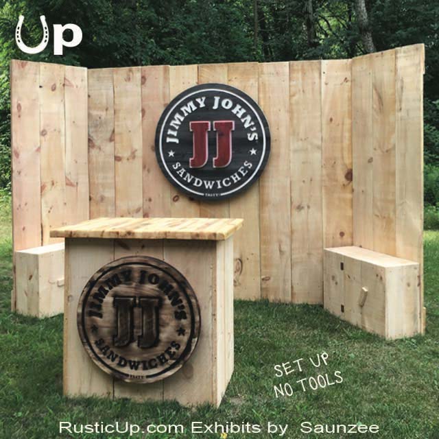 Rustic Exhibit Booths 10x10 Portable Timber Wood Trade Show Booth