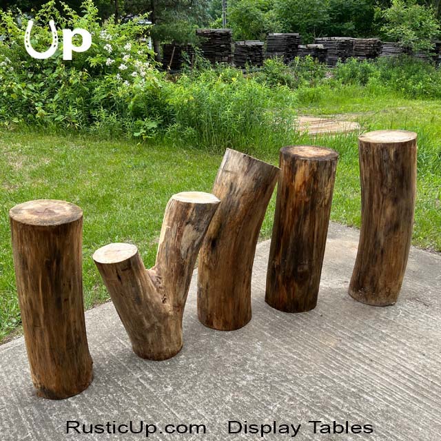 Rustic Displays Retailer Tree Log Tables Displays