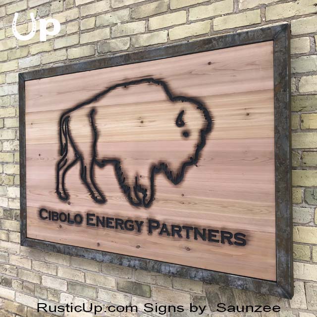 Rustic Business Signs, Cibolo Energy, Burntwood Lobby Sign